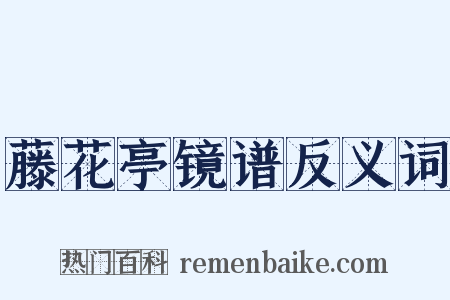 藤花亭镜谱反义词是什么意思的图片